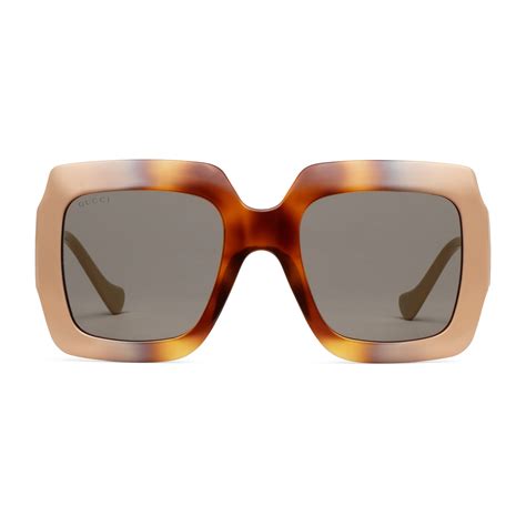 square-frame sunglasses gucci|Gucci rectangular sunglasses with chain.